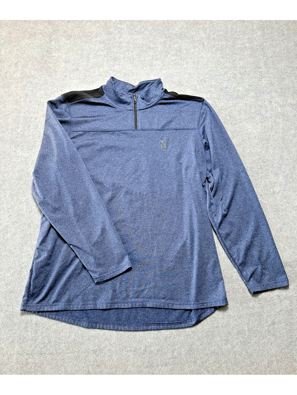 Spyder Active Quarter Zip Pullover Blue Mens Large Performance